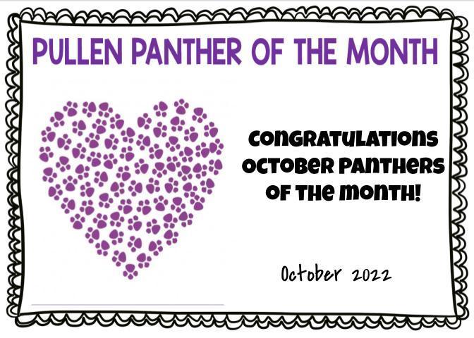 Pullen Panther of the Month for October