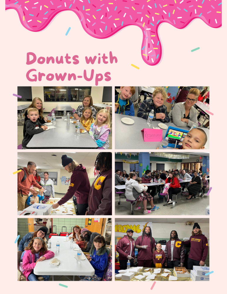 6 images from the Donuts with Grown-ups event.
