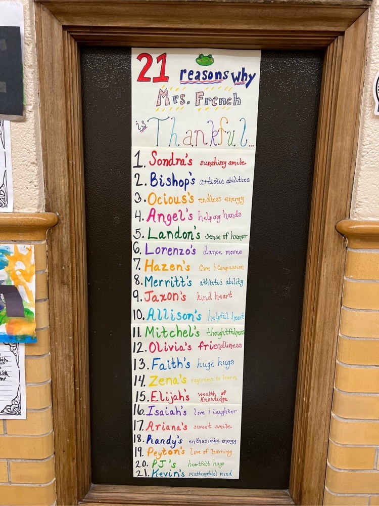 21 reasons why Mrs. French is Thankful