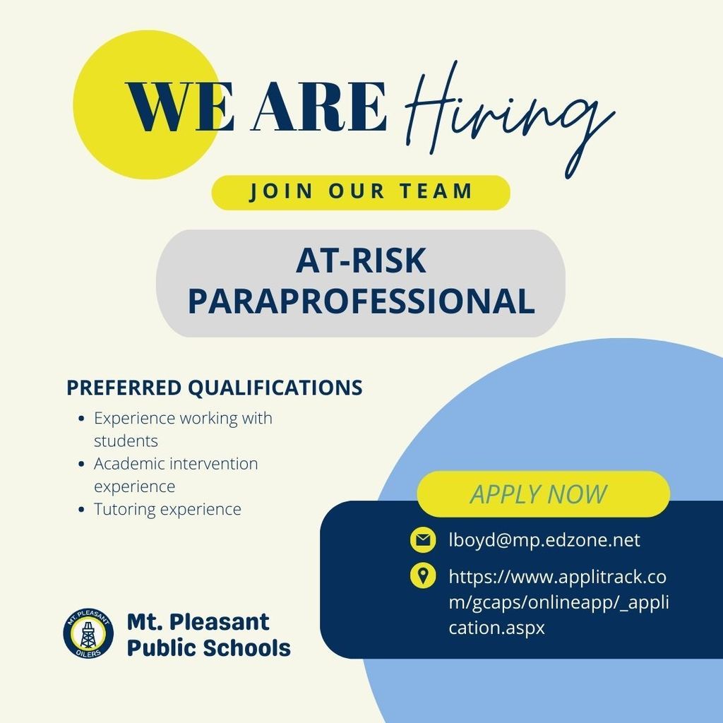 We are hiring at-risk paraprofessionals