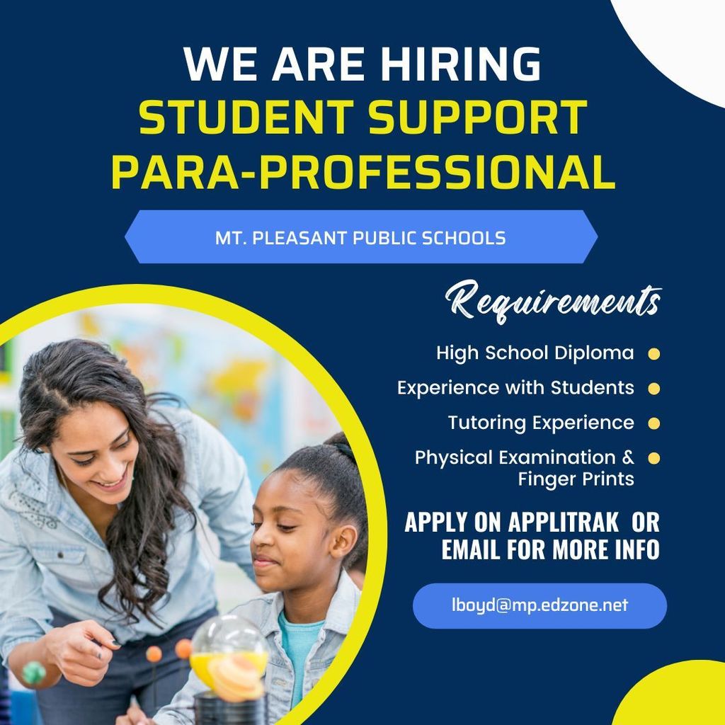 We are hiring student support paraprofessionals