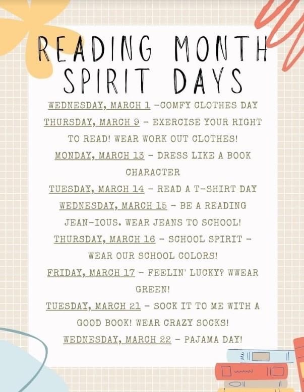 Reading Month Spirit Days