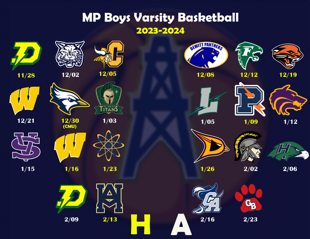 MPHS Boys Varsity Basketball Schedule 2023-2024